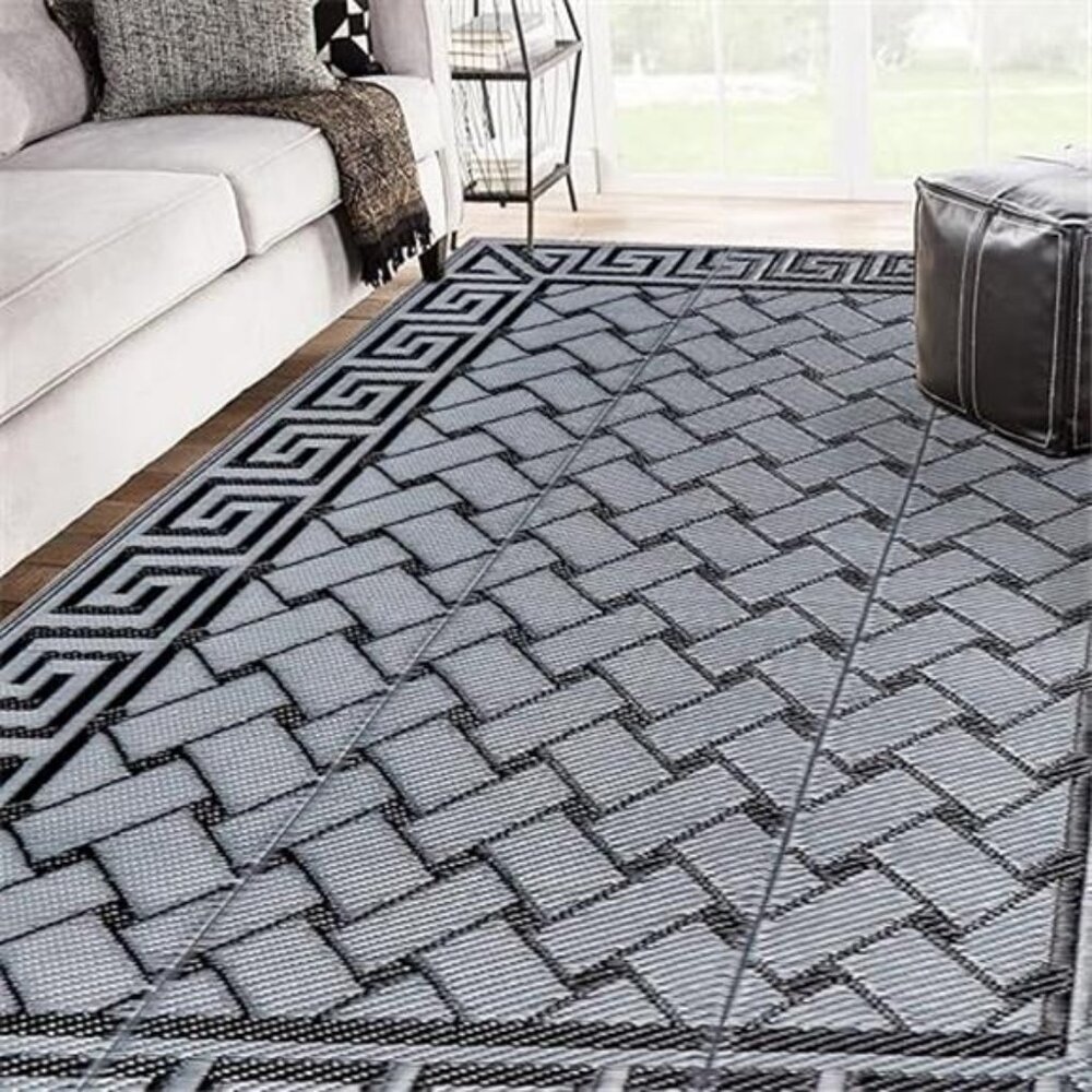 Reversible Mats, Plastic Straw Rug, Modern Area Rug, Large Floor Mat and Rug - Picture 6 of 6